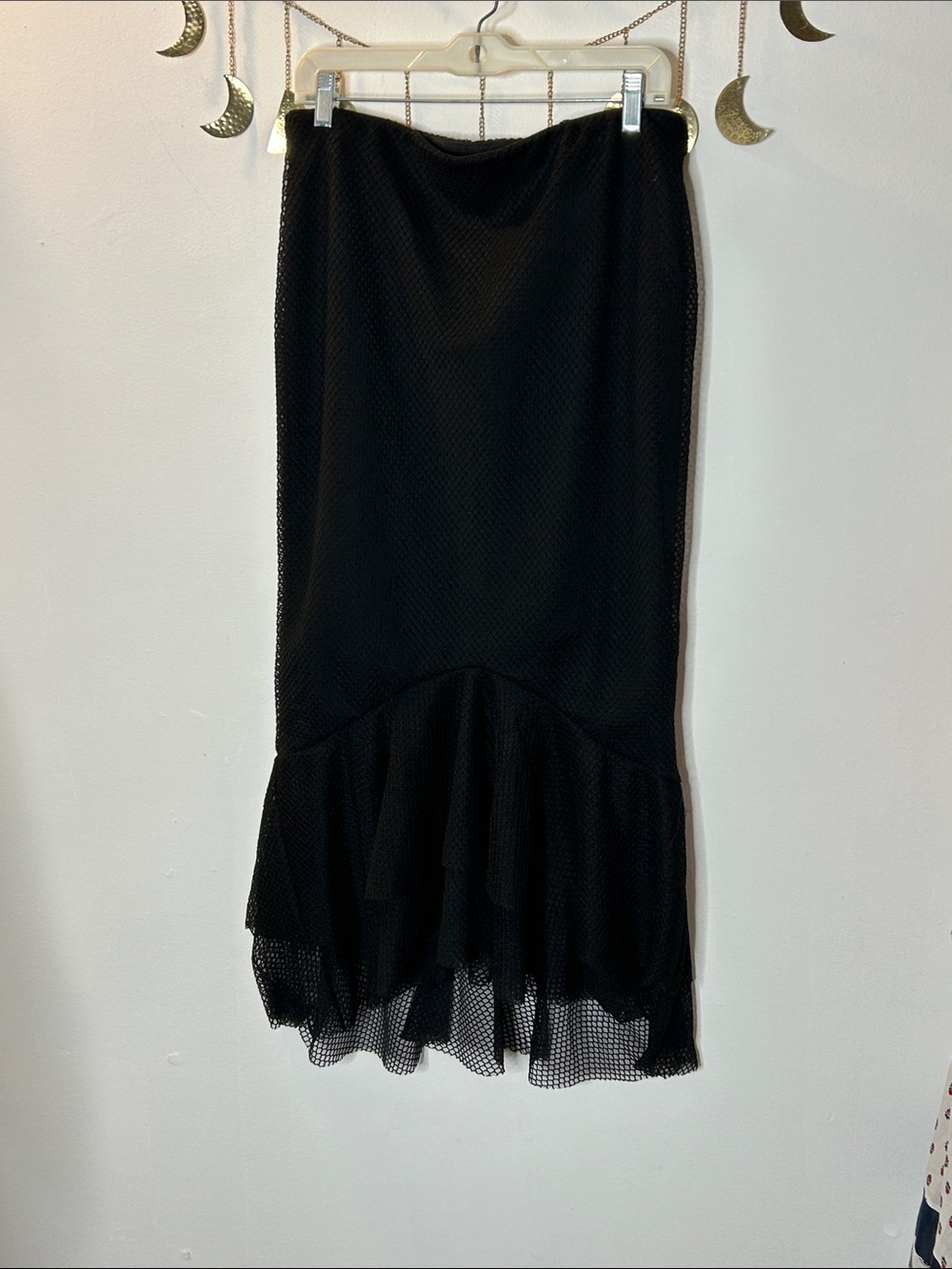 Zara Mermaid Ruffle Hem Midi Skirt